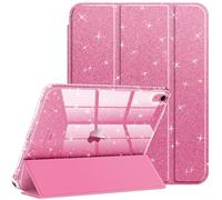 FINTIE Glitter Case for iPad (A16) 11th Generation 11 Inch (2025), iPad 10th Generation 10.9 Inch (2022) - [Built-in Pencil Holder] Sparkly Cover with Shiny Back Shell, Auto Wake/Sleep, Pink
