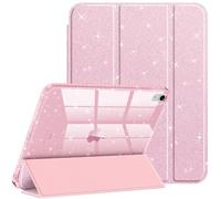 FINTIE Glitter Case for iPad (A16) 11th Generation 11 Inch (2025), iPad 10th Generation 10.9 Inch (2022) - [Built-in Pencil Holder] Sparkly Cover with Shiny Back Shell, Auto Wake/Sleep, Light Pink