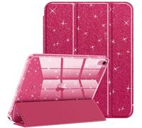 FINTIE Glitter Case for iPad (A16) 11th Generation 11 Inch (2025), iPad 10th Generation 10.9 Inch (2022) - [Built-in Pencil Holder] Sparkly Cover with Shiny Back Shell, Auto Wake/Sleep, Burgundy