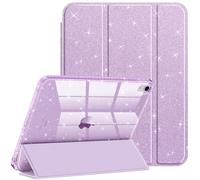 FINTIE Glitter Case for iPad (A16) 11th Generation 11 Inch (2025), iPad 10th Generation 10.9 Inch (2022) - [Built-in Pencil Holder] Sparkly Cover with Shiny Back Shell, Auto Wake/Sleep, Taro Purple