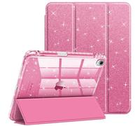 FINTIE Glitter Case for iPad Air 11 Inch & iPad Air 5th/4th Gen 10.9 Inch | Sparkly Shockproof Cover with Shiny Clear Back Shell, Viewing & Typing Angles, Pencil Holder, Auto Wake/Sleep, Pink