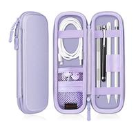 FINTIE Holder Case for Apple Pencil (1st and 2nd Generation), PU Leather Protective Carrying Bag Sleeve Compatible with Apple Pen Accessories, USB Cable, Earphone, Samsung Stylus, Lilac Purple