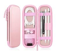 Fintie Holder Case for Apple Pencil Pro, Apple Pencil (USB-C) & Apple Pencil (1st / 2nd Gen), PU Leather Carrying Bag Sleeve Compatible with Apple Pen, USB Cable, Samsung Stylus, Rose Gold