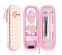 Fintie Holder Case for Apple Pencil (USB-C) & Apple Pencil (1st / 2nd Generation), PU Leather Protective Carrying Bag Sleeve Compatible with Apple Pen, USB Cable, Samsung Stylus, Coquette Tulips