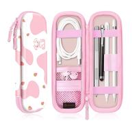 Fintie Holder Case for Apple Pencil (USB-C) & 2nd Gen, PU Leather Protective Carrying Bag Sleeve Compatible with Samsung Stylus, Strawberry Cow