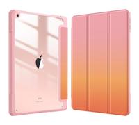 FINTIE Hybrid Case Compatible with iPad 9th / 8th / 7th Generation (2021/2020/2019) 10.2 inch - Shockproof Cover with Clear Back Shell w/Pencil Holder, Auto Wake/Sleep, Sunset Ombre