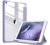 FINTIE Hybrid Case Compatible with iPad 9th / 8th / 7th Generation (2021/2020/2019 Release) 10.2 inch - Shockproof Cover with Clear Back Shell w/Pencil Holder, Auto Wake/Sleep, Lilac Purple