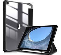 FINTIE Hybrid Case Compatible with iPad 9th / 8th / 7th Generation (2021/2020/2019 Release) 10.2 inch - Shockproof Cover with Clear Back Shell w/Pencil Holder, Auto Wake/Sleep, Black