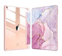 FINTIE Hybrid Case Compatible with iPad Air 3rd Generation 2019 / iPad Pro 3rd Generation 2017, 10.5-inch Built-in Pencil Holder Shockproof Cover with Clear Transparent Back Shell, Glittering Marble