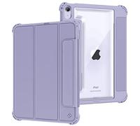FINTIE Hybrid Case Compatible with iPad Air 5th Generation (2022) / iPad Air 4th Generation (2020) 10.9 Inch - Rugged Heavy Duty Protective Clear Cover, Auto Wake/Sleep, Lilac Purple