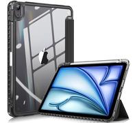 FINTIE Hybrid Case Compatible with iPad Air 5th Generation (2022) / iPad Air 4th Generation (2020) 10.9 inch - Slim Clear Back Cover with Pencil Holder, Auto Wake/Sleep, Classic Black