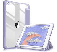 FINTIE Hybrid Case Compatible with iPad Mini 5th Generation (2019) / iPad Mini 4th Generation (2015) 7.9 inch - Slim Shockproof Cover with Clear Back, Auto Wake/Sleep, Lilac Purple