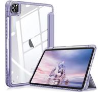 FINTIE Hybrid Case Compatible with iPad Pro 11 Inch (2022-2018) Not for 2024 - Ultra Slim Shockproof Clear Cover w/Pencil Holder, Auto Wake/Sleep, Violet