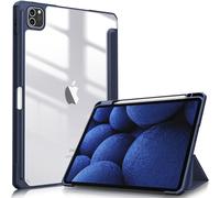 FINTIE Hybrid Case Compatible with iPad Pro 11 Inch (2022-2018) Not for 2024 - Ultra Slim Shockproof Clear Cover w/Pencil Holder, Auto Wake/Sleep, Navy