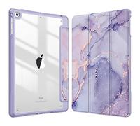 FINTIE Hybrid Case for iPad 6th/5th Gen (2018-2017) and iPad Air 2/Air 1 (2014-2013) - 9.7 Inch Shockproof Hard Shell Clear Cover with Pencil Holder, Lilac Marble
