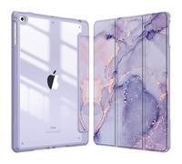 FINTIE Hybrid Case for iPad 6th/5th Gen (2018-2017) and iPad Air 2/Air 1 (2014-2013) - 9.7 Inch Shockproof Hard Shell Clear Cover with Pencil Holder, Lilac Marble