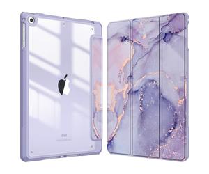 FINTIE Hybrid Case for iPad 6th / 5th Generation 9.7 Inch | Shockproof Clear Cover, Trifold Stand, Built-in Pencil Holder, Also Fits iPad Air 2 / Air 1, Lilac Marble