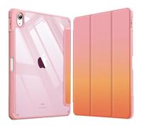 FINTIE Hybrid Case for iPad (A16) 11th Gen 11-inch (2025) & iPad 10th Gen 10.9-inch (2022) - Shockproof Clear Acrylic Back with TPU Frame, Built-in Pencil Holder, Auto Wake/Sleep, Sunset Ombre