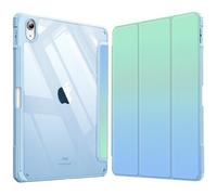 FINTIE Hybrid Case for iPad (A16) 11th Gen 11-inch (2025) & iPad 10th Gen 10.9-inch (2022) - Shockproof Clear Acrylic Back with TPU Frame, Built-in Pencil Holder, Auto Wake/Sleep, Seaside Ombre