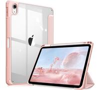 FINTIE Hybrid Case Compatible with iPad 10th Generation 2022 (10.9 Inch) - [Ultra Slim] Shockproof Clear Cover with Built-in Pencil Holder, Auto Wake/Sleep, Rose Gold