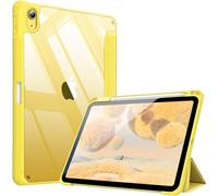 FINTIE Hybrid Case for iPad (A16) 11th Generation 11 Inch (2025), iPad 10th Generation 10.9 Inch (2022) - [Ultra Slim] Shockproof Clear Cover w/Built-in Pencil Holder, Auto Wake/Sleep, Yellow