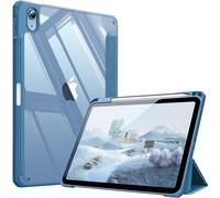 FINTIE Hybrid Case Compatible with iPad 10th Generation 2022 (10.9 Inch) - [Ultra Slim] Shockproof Clear Cover with Built-in Pencil Holder, Auto Wake/Sleep, Ocean Blue