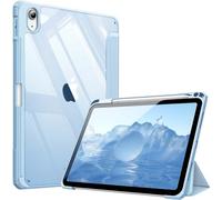 FINTIE Hybrid Case for iPad (A16) 11th Generation 11 Inch (2025), iPad 10th Generation 10.9 Inch (2022) - [Ultra Slim] Shockproof Clear Cover w/Built-in Pencil Holder, Auto Wake/Sleep, Sky Blue