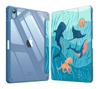 FINTIE Hybrid Case for iPad (A16) 11th Generation 11 Inch (2025), iPad 10th Generation 10.9 Inch (2022) - [Ultra Slim] Shockproof Clear Cover w/Built-in Pencil Holder, Auto Wake/Sleep, Blue Ocean