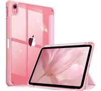 FINTIE Hybrid Case for iPad (A16) 11th Generation 11 Inch (2025), iPad 10th Generation 10.9 Inch (2022) - [Ultra Slim] Shockproof Clear Cover w/Built-in Pencil Holder, Auto Wake/Sleep, Baby Pink