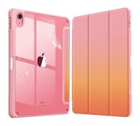 FINTIE Hybrid Case for iPad (A16) 11th Generation 11 Inch (2025), iPad 10th Generation 10.9 Inch (2022) - [Ultra Slim] Shockproof Clear Cover w/Built-in Pencil Holder, Auto Wake/Sleep, Sunset Ombre
