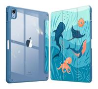FINTIE Hybrid Case for iPad (A16) 11th Generation 11 Inch (2025), iPad 10th Generation 10.9 Inch (2022) - [Ultra Slim] Shockproof Clear Cover w/Built-in Pencil Holder, Auto Wake/Sleep, Blue Ocean
