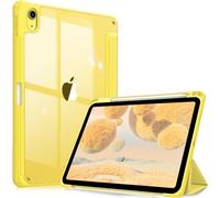 FINTIE Hybrid Case for iPad (A16) 11th Generation 11 Inch (2025), iPad 10th Generation 10.9 Inch (2022) - [Ultra Slim] Shockproof Clear Cover w/Built-in Pencil Holder, Auto Wake/Sleep, Yellow