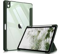 FINTIE Hybrid Case for iPad Air 11 Inch M4 (2026)/M3 (2025)/M2 (2024), iPad Air 5th/4th Generation (2022/2020) 10.9 Inch - Shockproof Slim Clear Acrylic Cover with Pencil Holder, Alpine Green