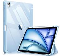 FINTIE Hybrid Case for iPad Air 11 Inch M4 (2026)/M3 (2025)/M2 (2024), iPad Air 5th/4th Generation (2022/2020) 10.9 Inch - Shockproof Slim Clear Acrylic Cover with Pencil Holder, Blue