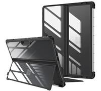 FINTIE Hybrid Case for Microsoft Surface Pro 11/10 / 9 (2024-2022) 13 inch, Shockproof Clear Cover with TPU Rugged Frame Compatible with Original Keyboard and Kickstand, Black