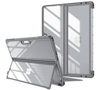 FINTIE Hybrid Case for Microsoft Surface Pro 11/10 / 9 (2024-2022) 13 inch, Shockproof Clear Cover with TPU Rugged Frame Compatible with Original Keyboard and Kickstand, Grey