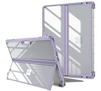 FINTIE Hybrid Case for Microsoft Surface Pro 11/10 / 9 (2024-2022) 13 inch, Shockproof Clear Cover with TPU Rugged Frame Compatible with Original Keyboard and Kickstand, Purple