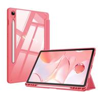 FINTIE Hybrid Case for Samsung Galaxy Tab S10 Lite/ S10 FE/ S9 FE 10.9" | with S Pen Holder Shockproof Cover with Clear Back Shell, Auto Wake/Sleep, Watermelon Red