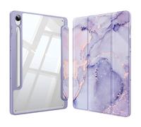FINTIE Hybrid Case for Samsung Galaxy Tab S10 Lite/ S10 FE/ S9 FE 10.9" | with S Pen Holder Shockproof Cover with Clear Back Shell, Auto Wake/Sleep, Lilac Marble