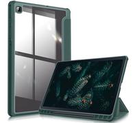 Fintie Hybrid Case for Samsung Galaxy Tab S6 Lite 10.4 2022/2020 SM-P610/P613/P615/P619 - Shockproof Cover with Transparent Hard Shell Protective Case and Pen Holder, Night Green