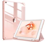 Fintie Hybrid Slim Case for iPad 10.2 inch 9th/8th/7th Gen (2021/2020/2019) with Built-in Pencil Holder, Shockproof Clear Back, Rose Gold EPAK325US