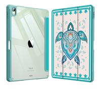 Fintie Hybrid Slim Case for iPad Air 11-inch M3 (2025) / M2 (2024), iPad Air 5th (2022) / 4th Generation (2020) 10.9 Inch - Shockproof Cover with Clear Back Shell & Pencil Holder, Green Sea Turtle