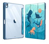 Fintie Hybrid Slim Case for iPad Air 11-inch M3 (2025) / M2 (2024), iPad Air 5th (2022) / 4th Generation (2020) 10.9 Inch - Shockproof Cover with Clear Back Shell & Pencil Holder, Blue Ocean