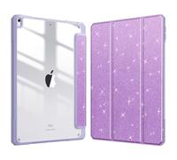 Fintie Hybrid Slim Case for iPad Air 3rd Gen 10.5" 2019 / iPad Pro 10.5" 2017 - Built-in Pencil Holder, Shockproof Cover (Clear Transparent Back Shell, Glittering Purple)