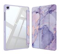 FINTIE Hybrid Slim Case for Samsung Galaxy Tab A11+ Plus 11" 2025/ A9+ Plus | Shockproof Cover with Clear Transparent Back Shell, Auto Wake/Sleep, Lilac Marble