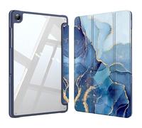 Fintie Hybrid Slim Case for Samsung Galaxy Tab A9 Plus/A9+ 5G 11 Inch 2023 Model (SM-X210/X216/X218), Shockproof Cover with Clear Transparent Back Cover, Auto Wake/Sleep, Ocean Marble