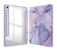 FINTIE Hybrid Slim Case for Samsung Galaxy Tab S9 FE 10.9 Inch/Galaxy Tab S9 11 Inch 2023 with S Pen Holder, Shockproof Cover with Clear Transparent Back Shell, Auto Wake/Sleep, Lilac Marble