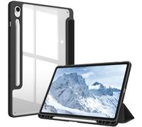 FINTIE Hybrid Slim Case for Samsung Galaxy Tab S9 FE 10.9 Inch/Galaxy Tab S9 11 Inch 2023 with S Pen Holder, Shockproof Cover with Clear Transparent Back Shell, Auto Wake/Sleep, Black