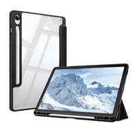 FINTIE Hybrid Slim Case for Samsung Galaxy Tab S9 FE 10.9 Inch/Galaxy Tab S9 11 Inch 2023 with S Pen Holder, Shockproof Cover with Clear Transparent Back Shell, Auto Wake/Sleep, Black