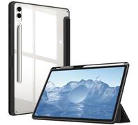 FINTIE Hybrid Slim Case for Samsung Galaxy Tab S10 Plus 2024/ Tab S9 Plus 2023 12.4 Inch with S Pen Holder, Shockproof Cover with Clear Transparent Back Shell, Auto Wake/Sleep, Black